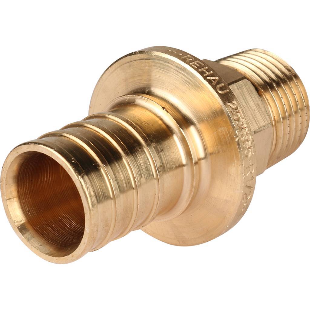 Переходник РЕХАУ RAUTITAN с наружной резьбой 25-R 1/2 RX+ для труб из сшит полиэтил аксиальный, 14563171001