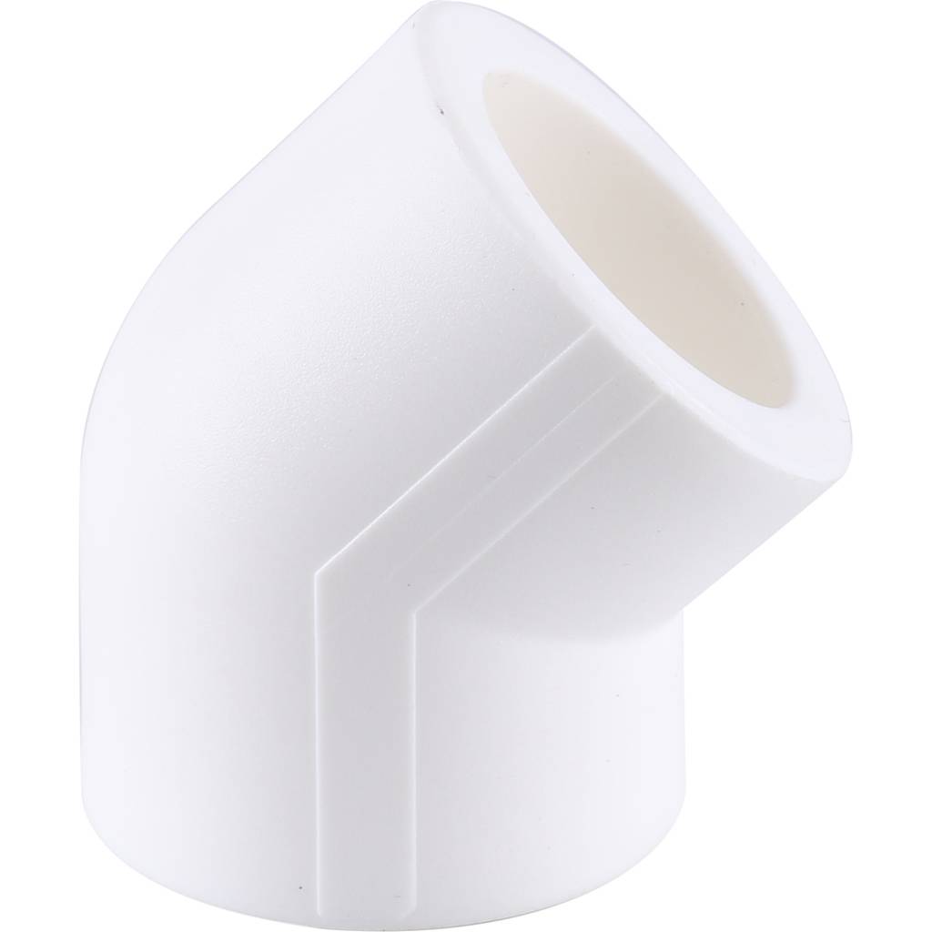 Угольник 45* Kalde d=32 для полипропиленовых труб под сварку (цвет белый), 3212-elb-320045