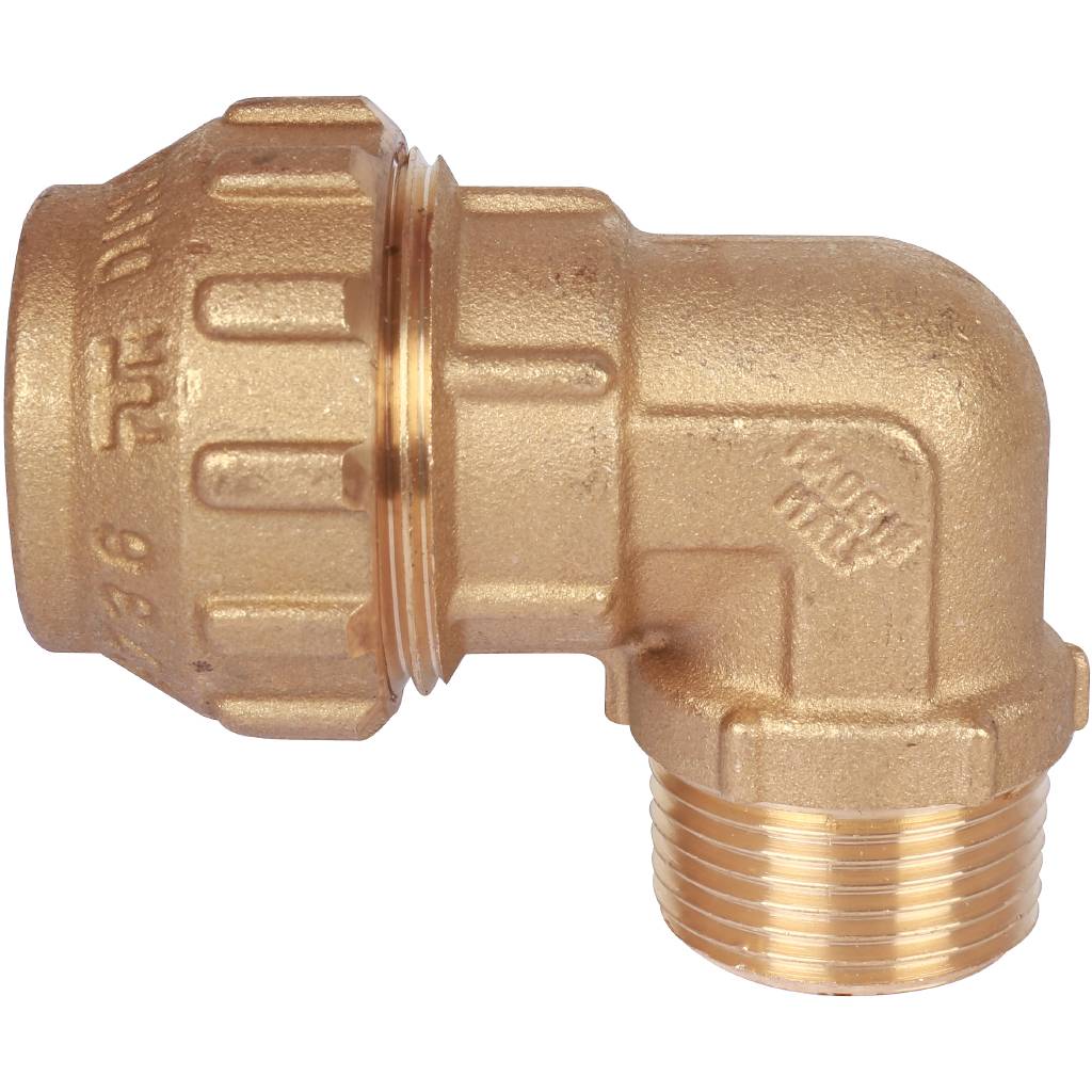 Угольник TIEMME с наружной резьбой 25х3/4 для труб ПНД винтовой, 3400032