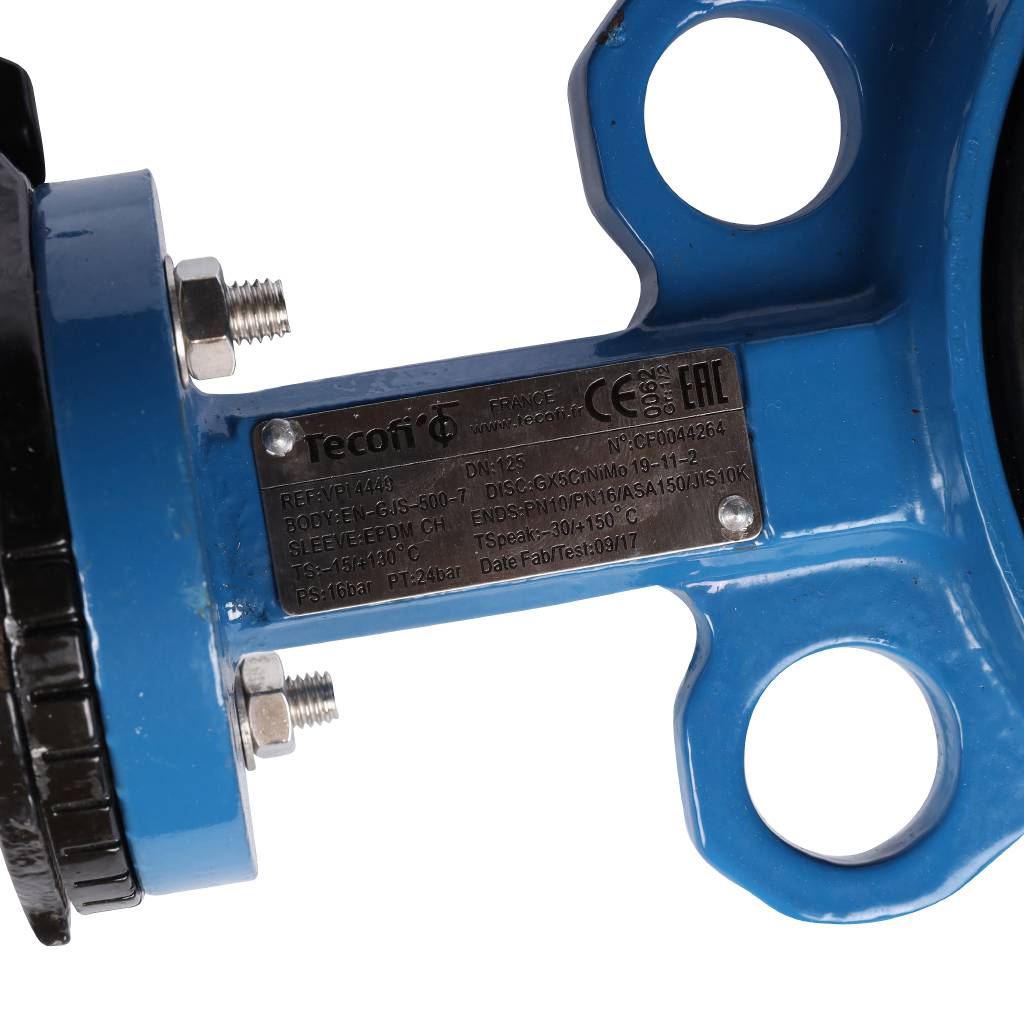 *VPI4449-02EP0125 Tecofi Затвор дисков.поворотный, корпус ковкий чугун, диск нж сталь VPI4449 Ду125 Ру16 EP, VPI4449-02EP0125