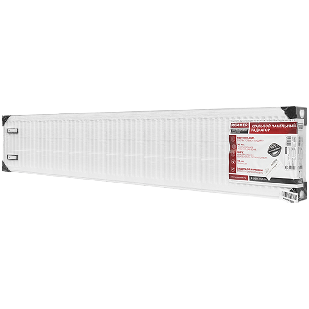 Стальной панельный радиатор ROMMER Compact 22/400/2200 боковое подключение
