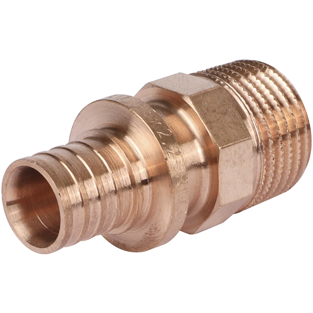 Переходник РЕХАУ RAUTITAN с наружной резьбой 16-R 1/2 RX+ для труб из сшитого полиэтилена аксиальный, 14563111001