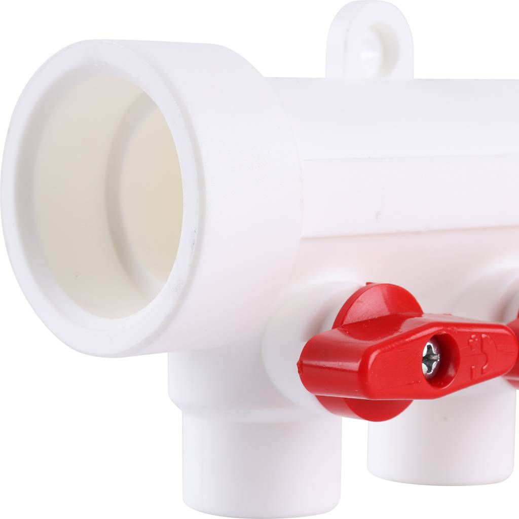 Коллектор с воздухоотводчиком и запорными кранами Kalde (6 выходов)