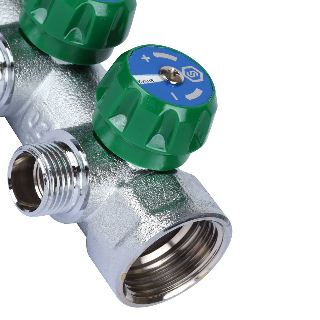 SMB-6850-011204 STOUT Коллектор регулирующий 1 , 4 отвода 1/2 под компрессионный фитинг для полимерных труб