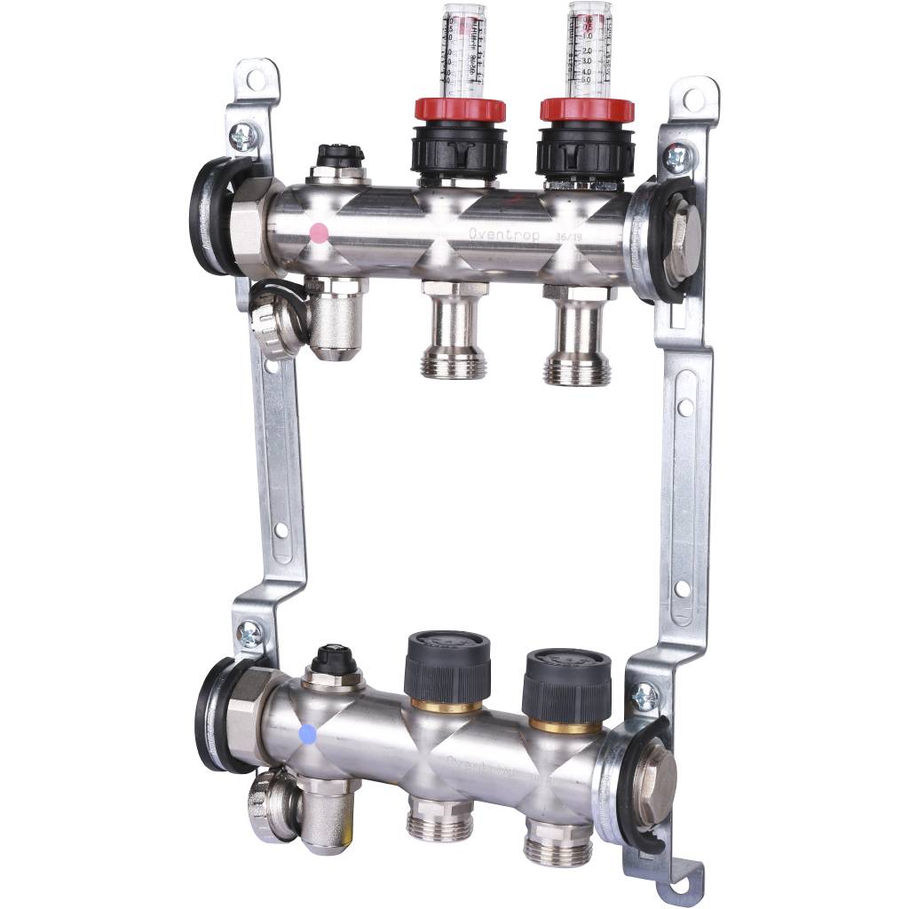 Группа коллекторная Oventrop Multidis SF 2 со встроенными ротаметрами на 2 контура