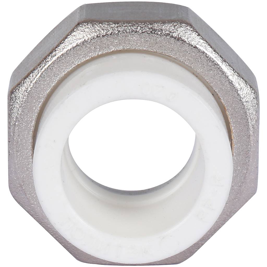 Муфта разъемная с внутренней резьбой Политэк 20х3/4 для полипропиленовых труб под сварку (цвет белый)