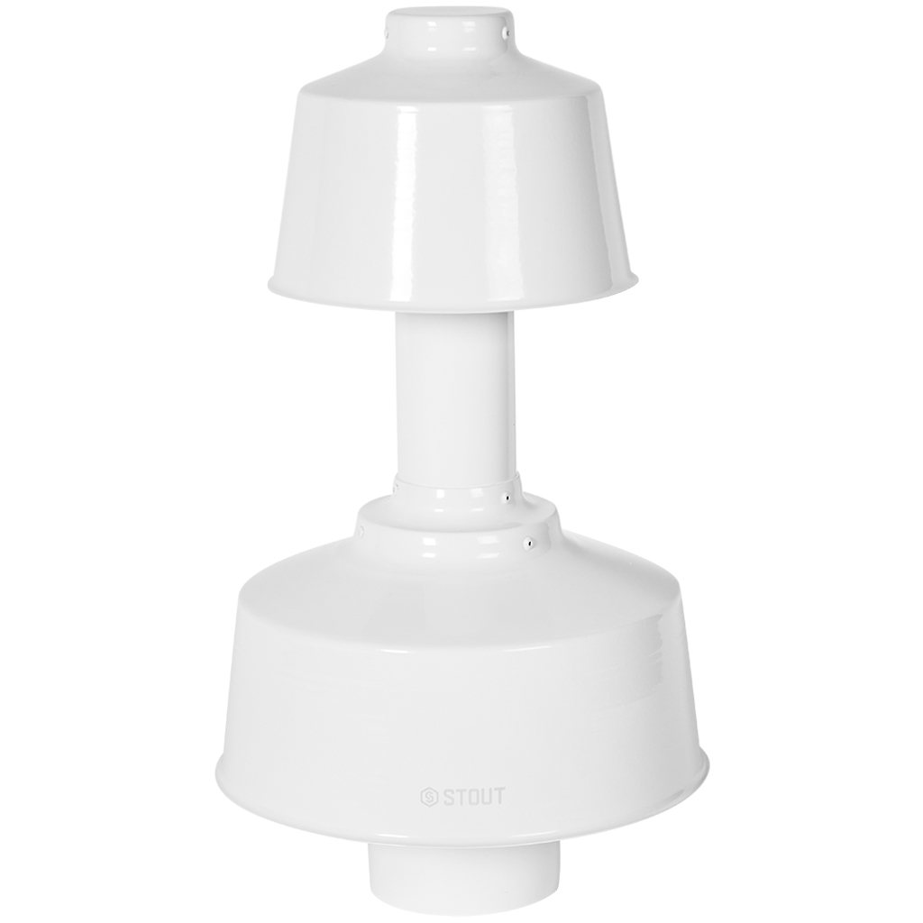 STOUT SCR-6010-800003 STOUT Оголовок вертикальный с ветрозащитой традиц. коакс. D60(п)/100(п) БЕЛЫЙ широкий, SCR-6010-800003