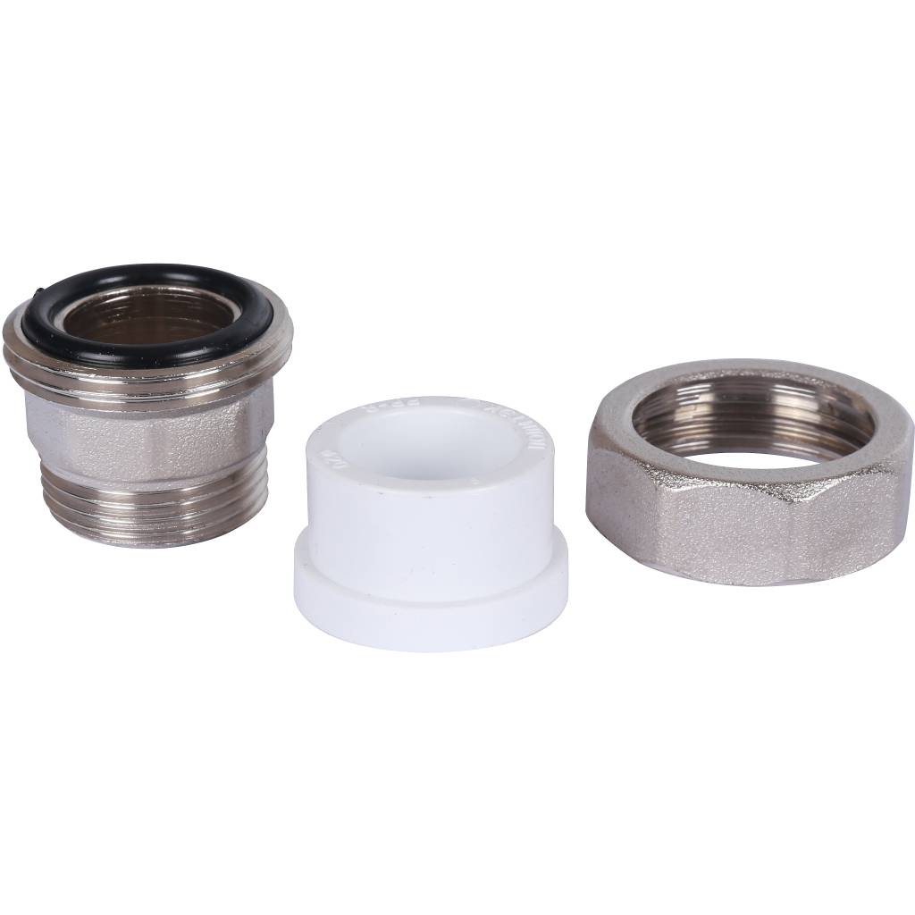 Муфта разъемная с наружной резьбой Политэк 20х3/4 для полипропиленовых труб под сварку (цвет белый), 9800002034