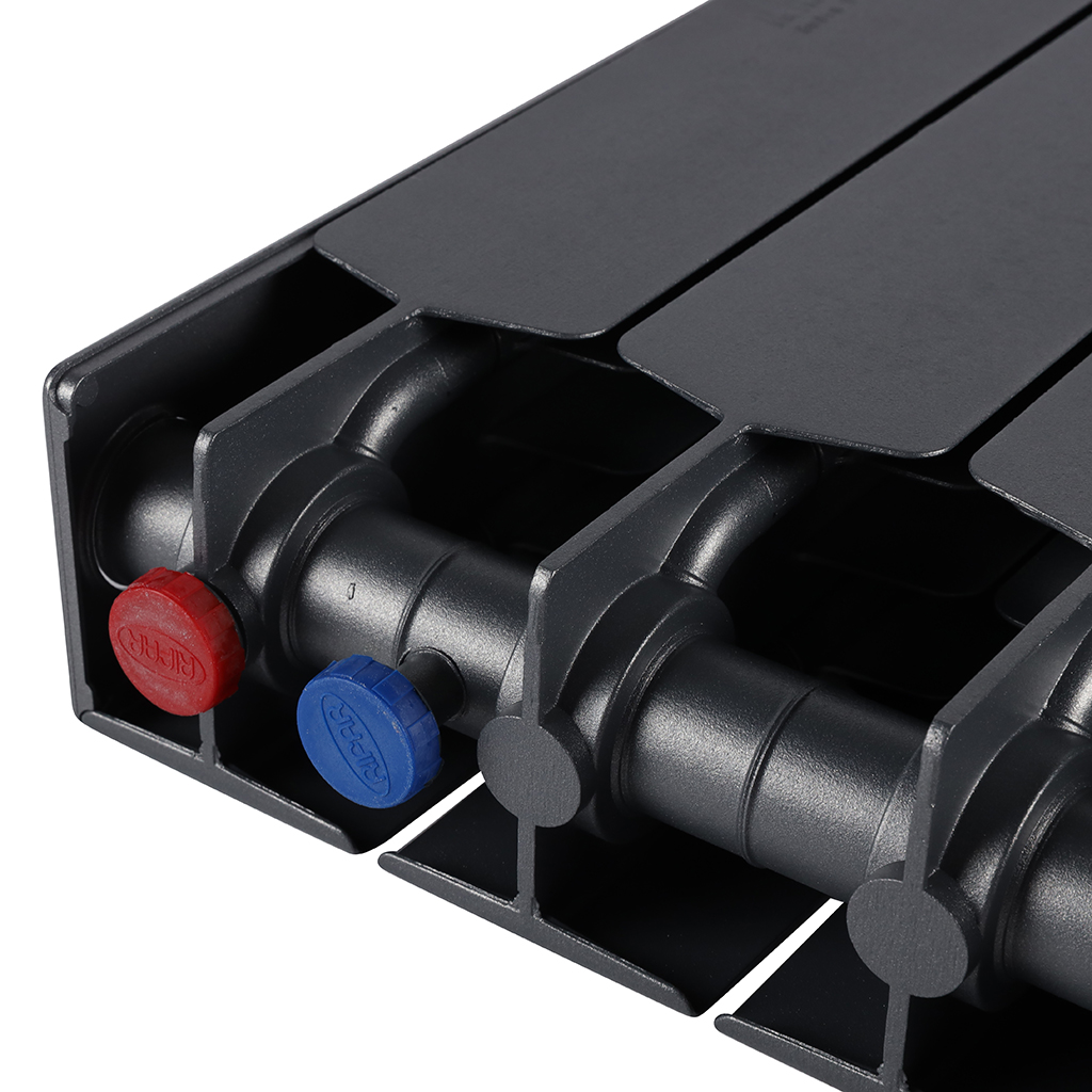 Радиатор биметаллический RIFAR SUPReMO VENTIL 500 SVR 4 секций нижнее правое подключение (Цвет ТИТАН), 4RS50.VR-4-TI