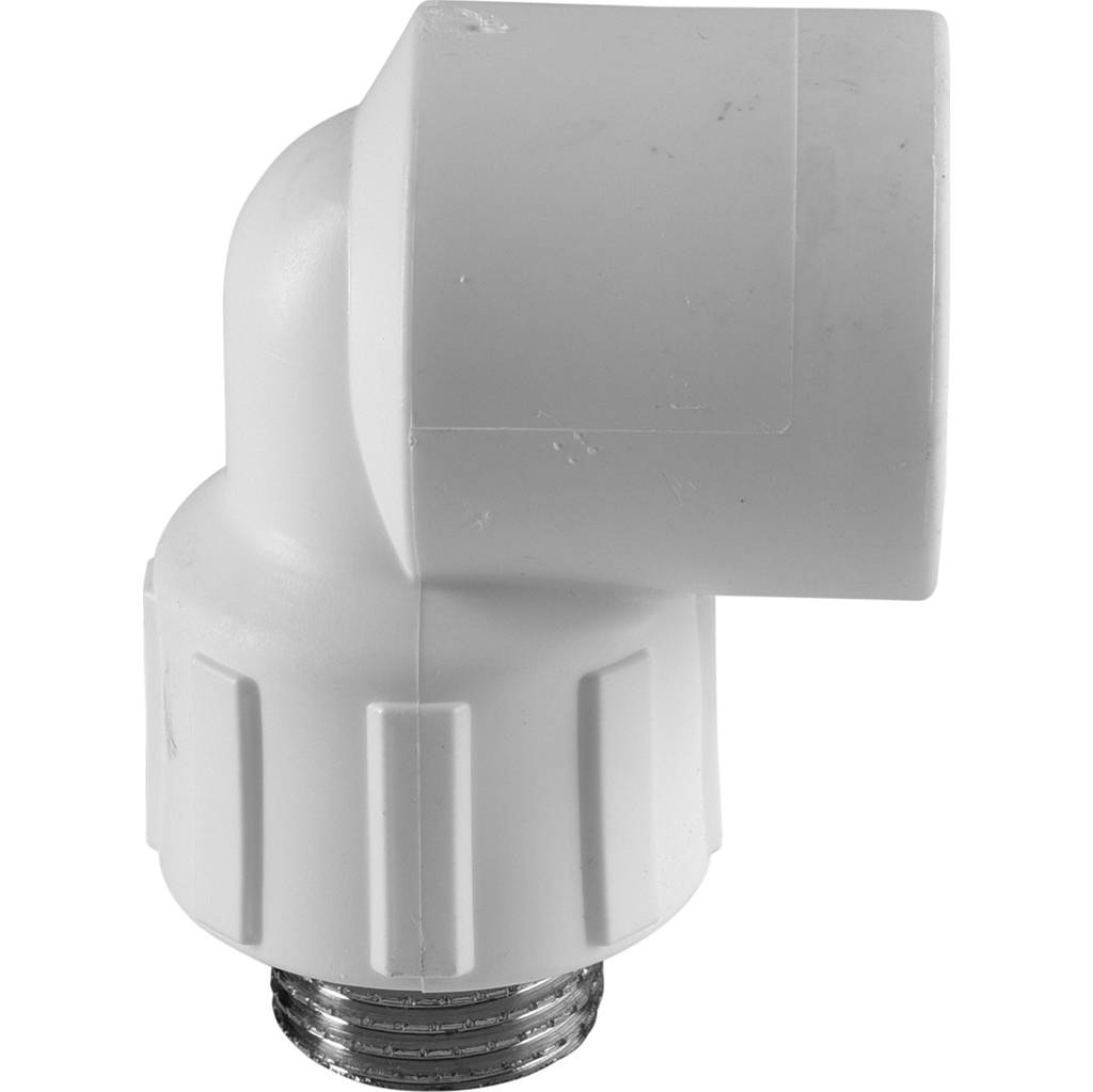 Угольник Политэк 25x3/4 с наружной резьбой для полипропиленовых труб под сварку (цвет белый), 9410002512