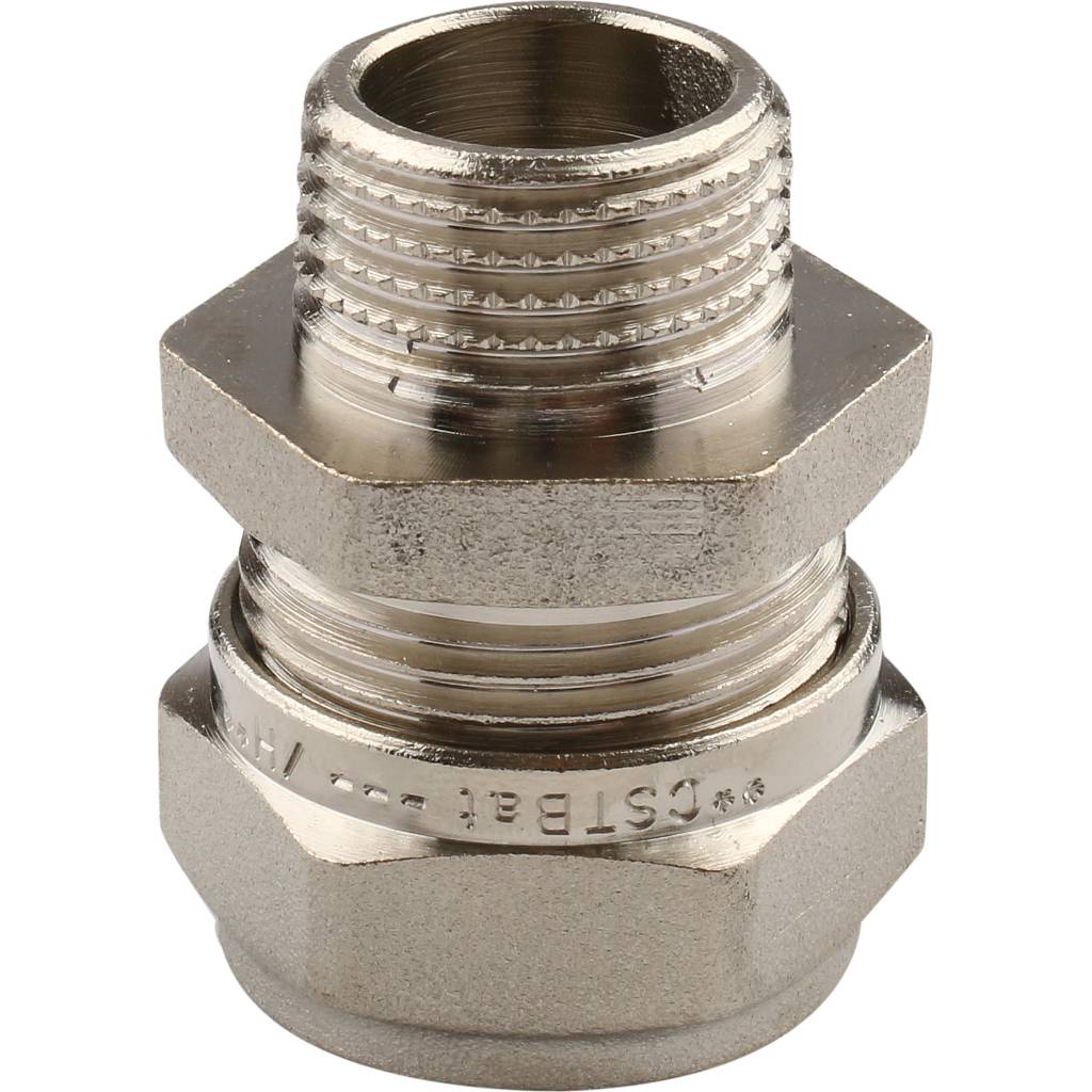 Муфта TIEMME с наружной резьбой (20х2.0х1/2) для металлопластиковых труб винтовой, 1600007