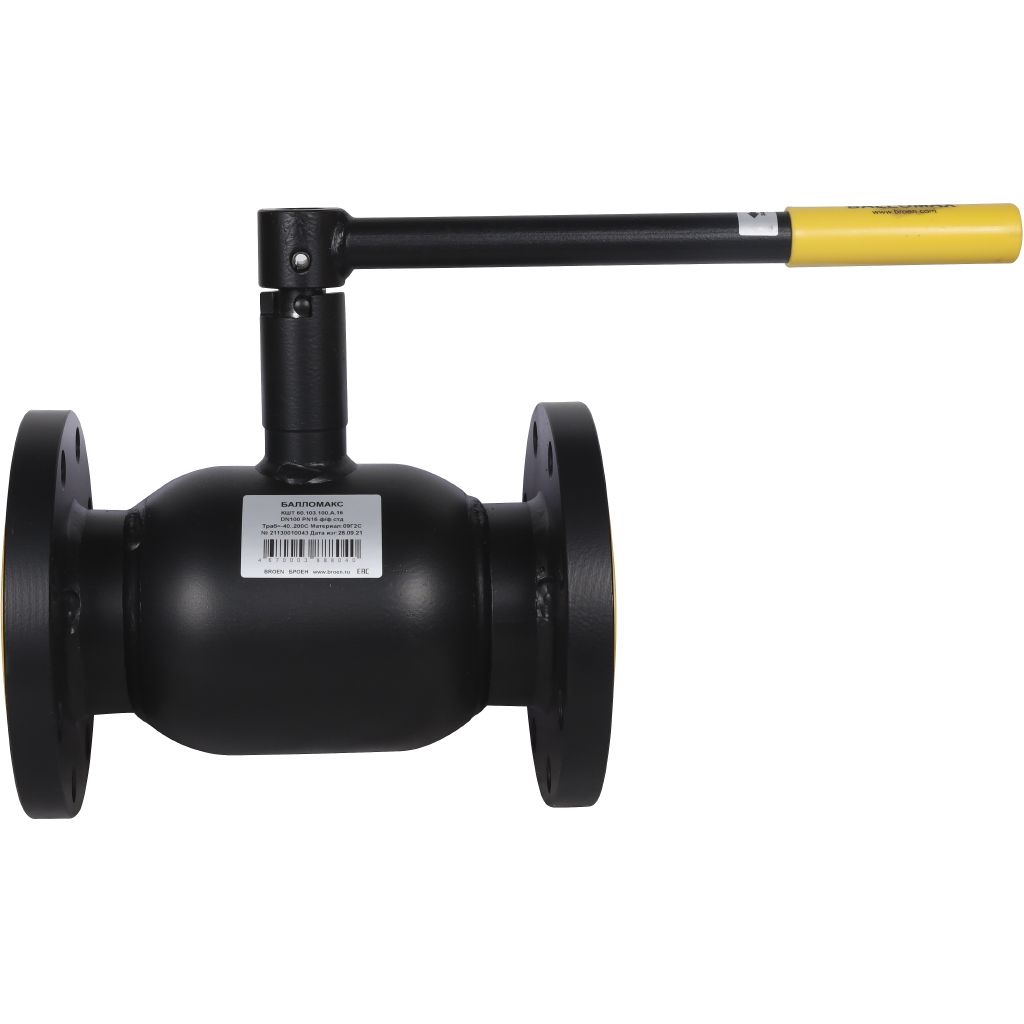 Кран шаровой стальной БРОЕН Балломакс ф/ф DN 100 PN 16 для теплоснабжения с рукояткой, 56523