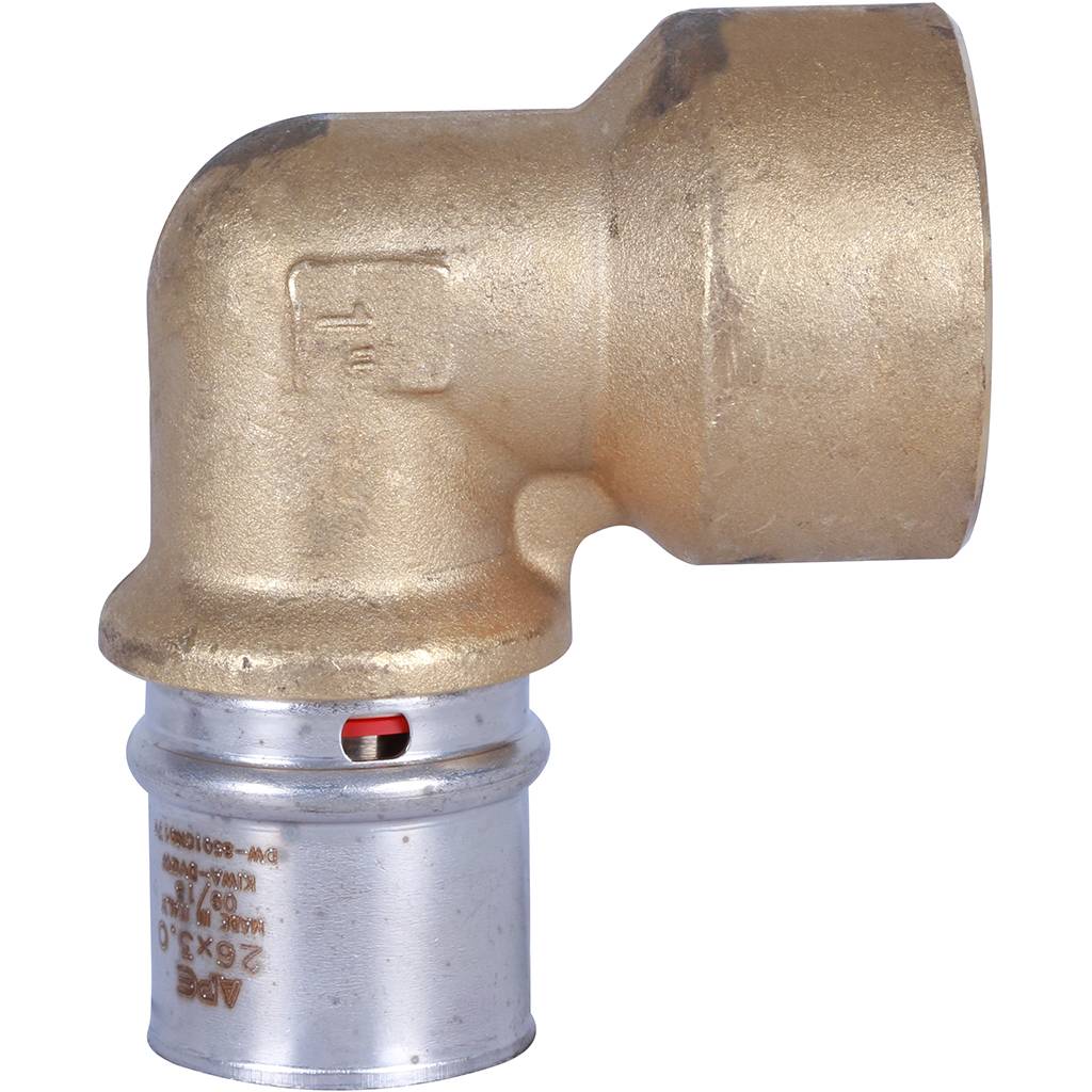 Угольник-переходник STOUT с внутренней резьбой 1 х26 для металлопластиковых труб прессовой, SFP-0010-000126