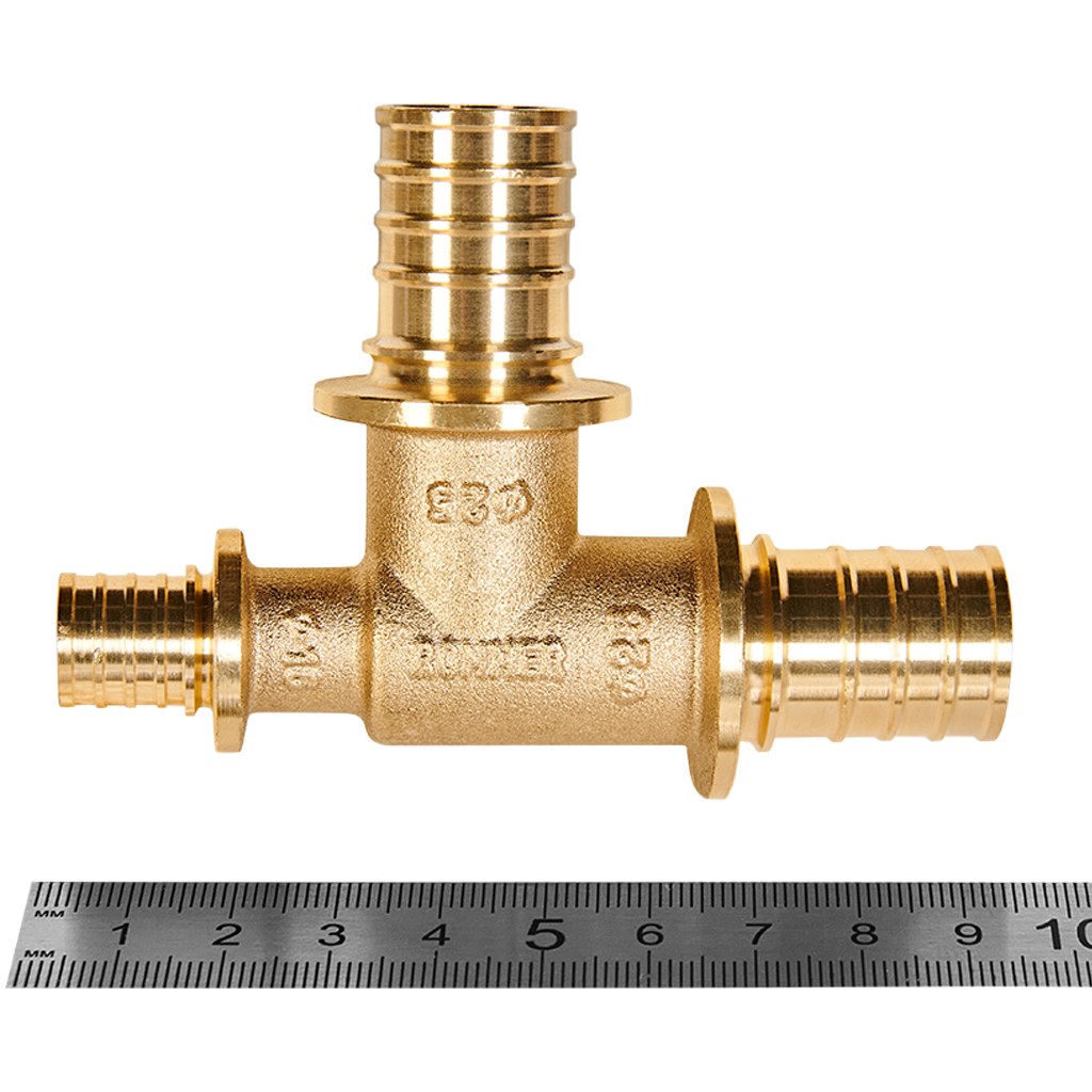 Тройник переходной ROMMER 25x25x16 для труб из сшитого полиэтилена аксиальный, RFA-0014-252516