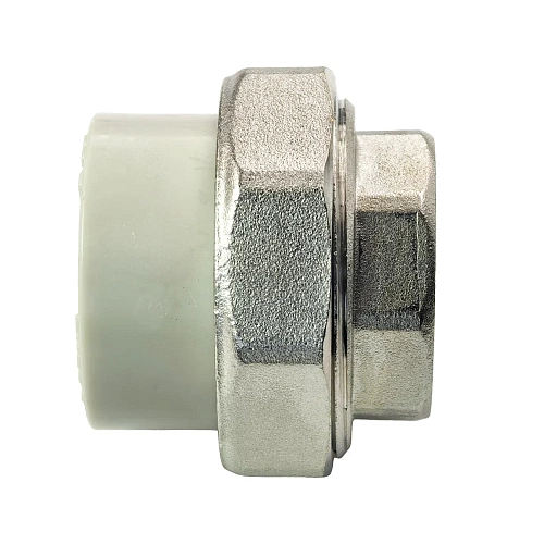 Муфта комбинированная разъемная (Американка) PPR внутренняя резьба 32х1 PN20 серый РТП