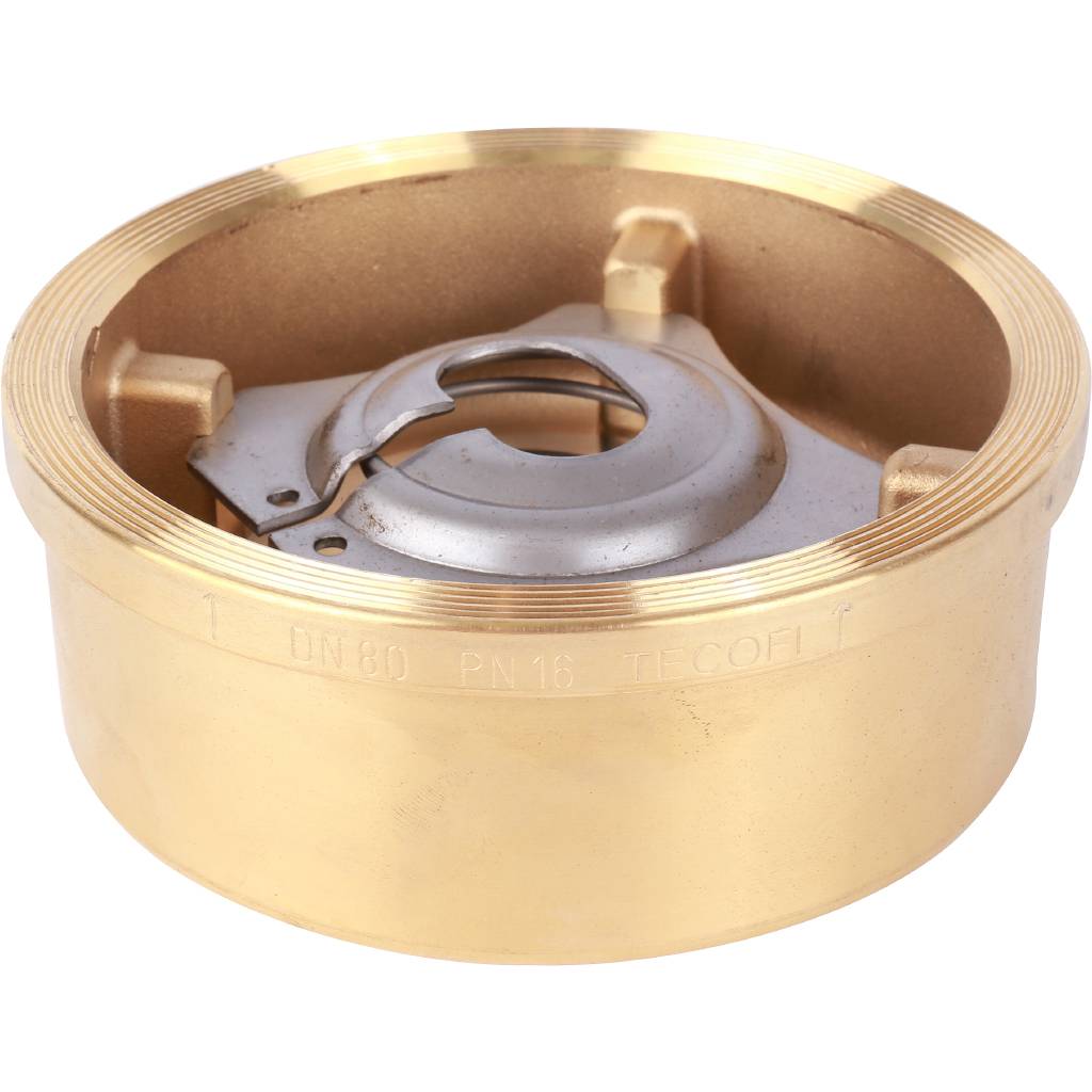 Клапан обратный осевой Tecofi Ду80 Ру16 межфланцевый из латуни, CA7441-0080