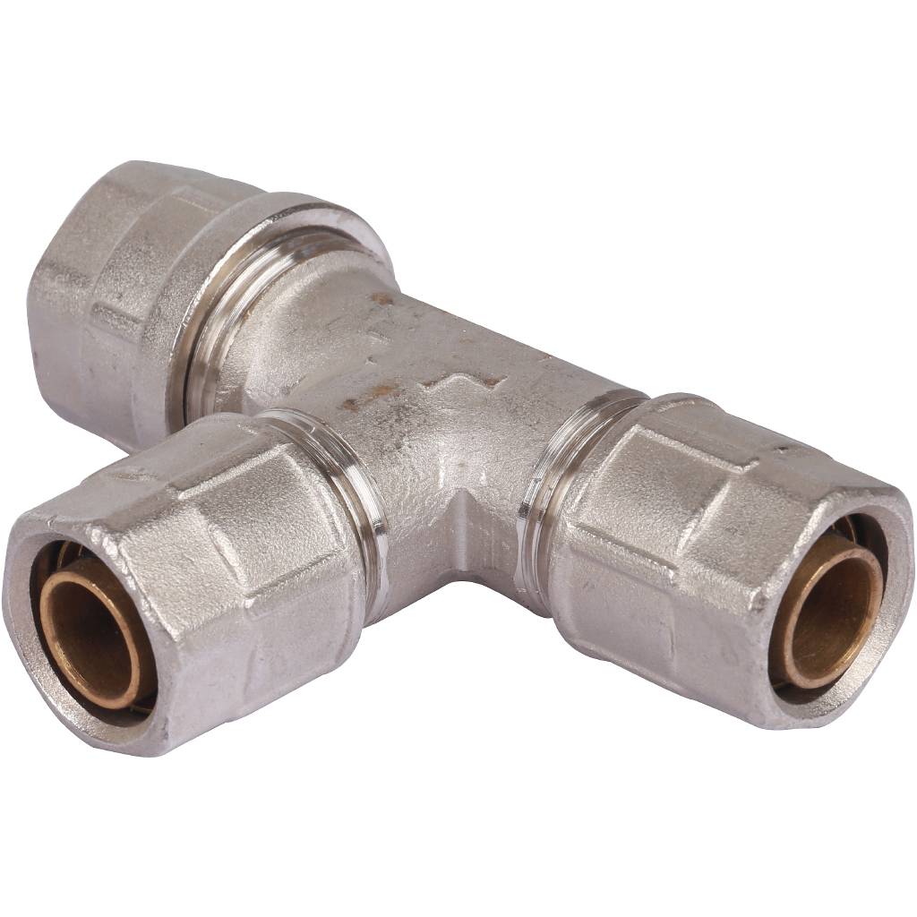 Тройник переходной Prandelli Multyrama (26.3х20.2х20.2) для металлопластиковых труб винтовой, 103.33.64.4