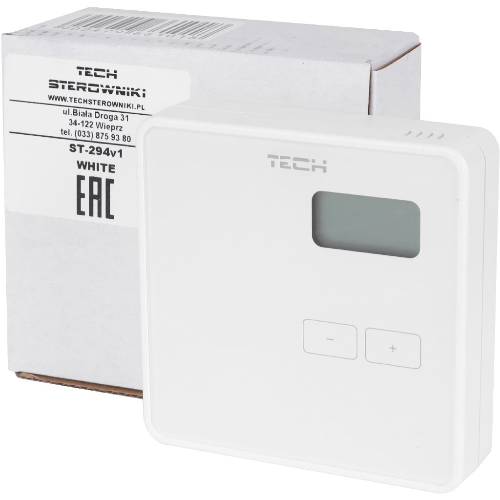 Проводной комнатный двухпозиционный терморегулятор, белый TECH ST-294 v1