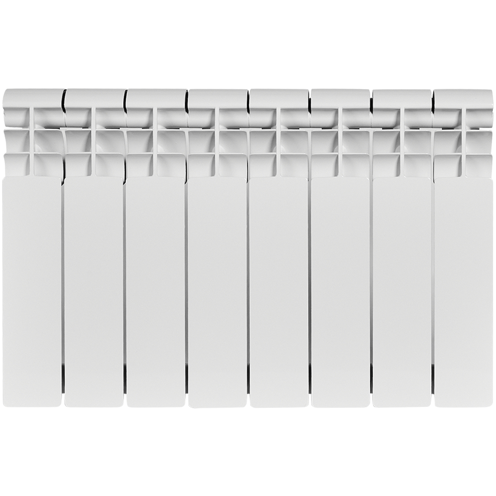 Радиатор алюминиевый ROMMER Profi 350 8 секций (AL350-80-80-080) боковое подключение (RAL9016), RAL-1210-035008