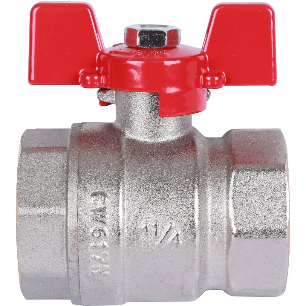 Кран шаровой ROMMER 1 1/4 ВН/ВН, ручка бабочка, RBV-0003-0110232