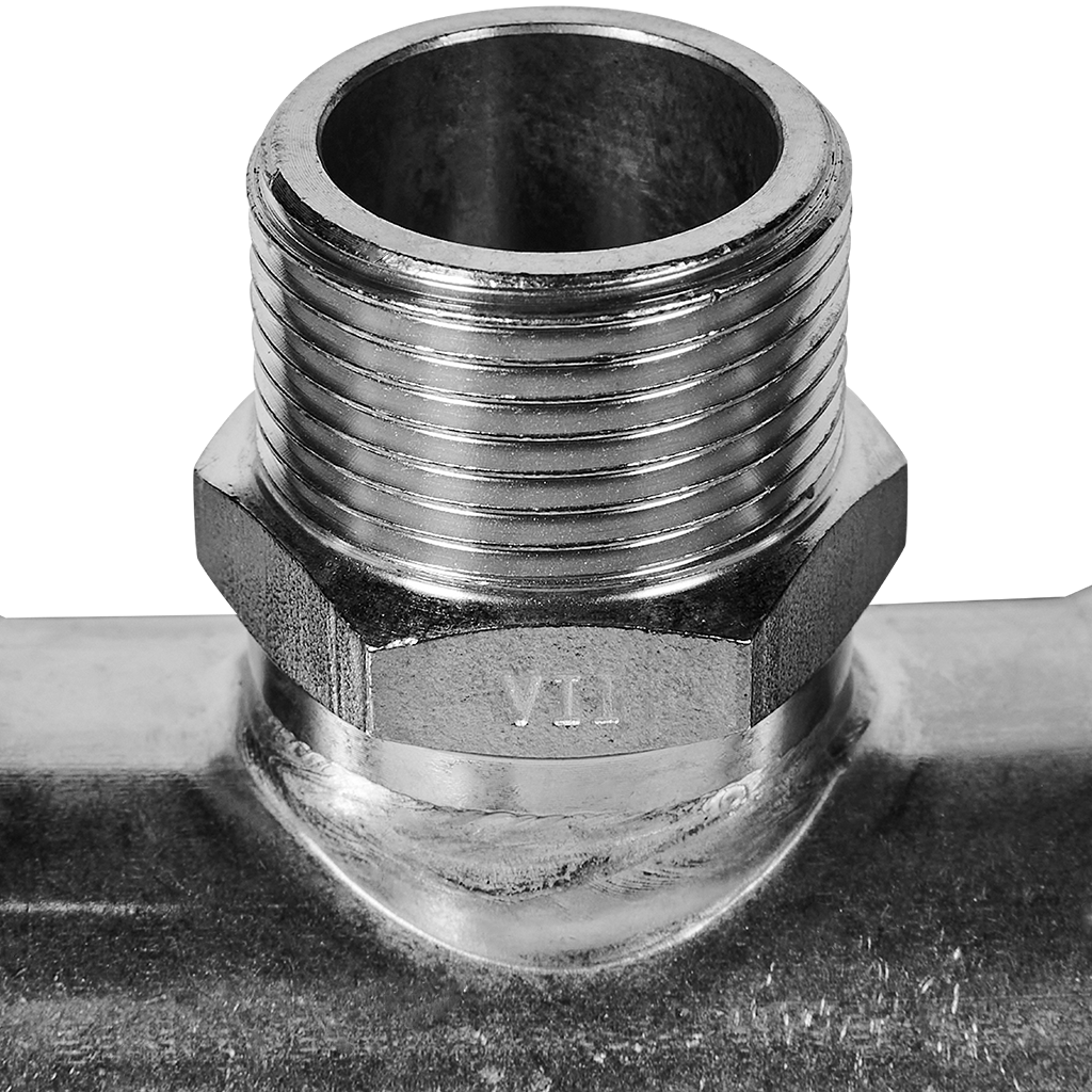 Тройник-переходник-НР ROMMER 54х1 из нержавеющей стали прессовой