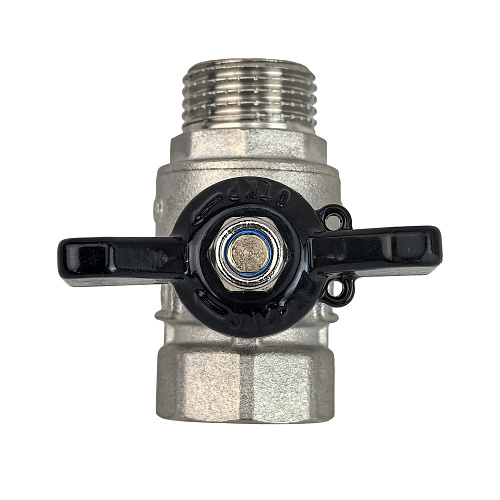 Кран шаровой ГОСТ ручка бабочка, латунь, внутренняя/наружная резьба 1,PN40 никель, RTP