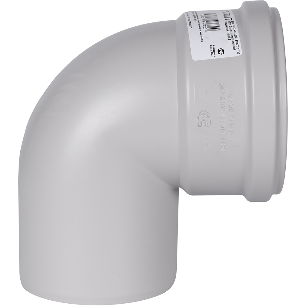 Отвод канализационный бесшумный STOUT D110х87,5°, SKB-0012-011087