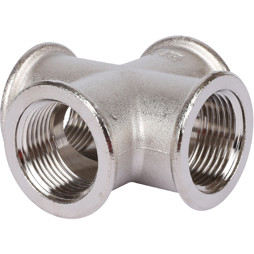 Крестовина TIEMME никелированная ВВ 3/4 для стальных труб резьбовой, 1500304