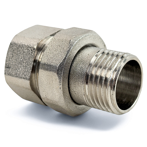 Американка прямая, латунь 1_1/2, никель, РТП