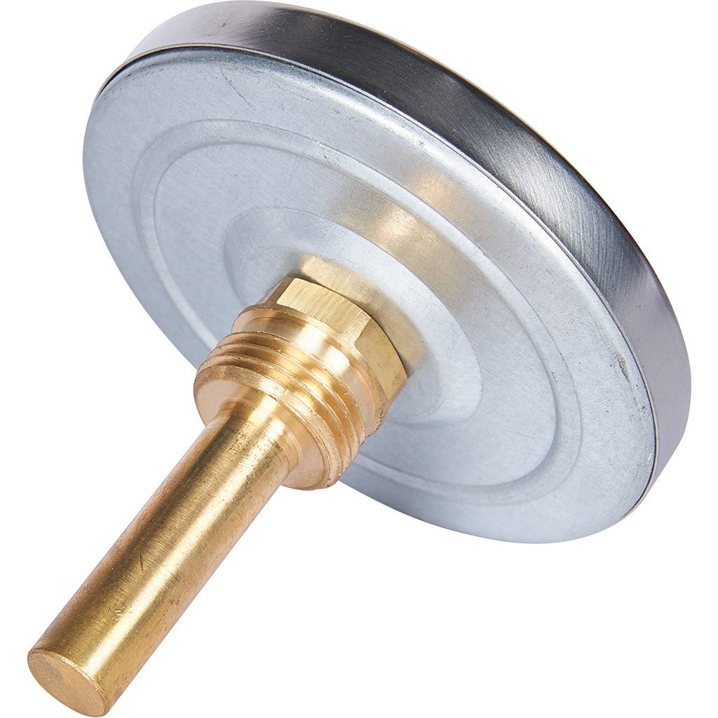 Термометр биметаллический ROMMER 80 мм 120 градусов с погружной гильзой 50 мм 1/2