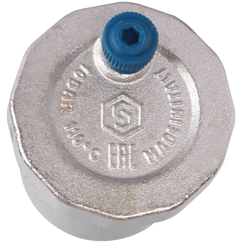 Воздухоотводчик автоматический вертикальный выпуск STOUT нар.р. 1/2 никель., уплотнительное кольцо — NBR