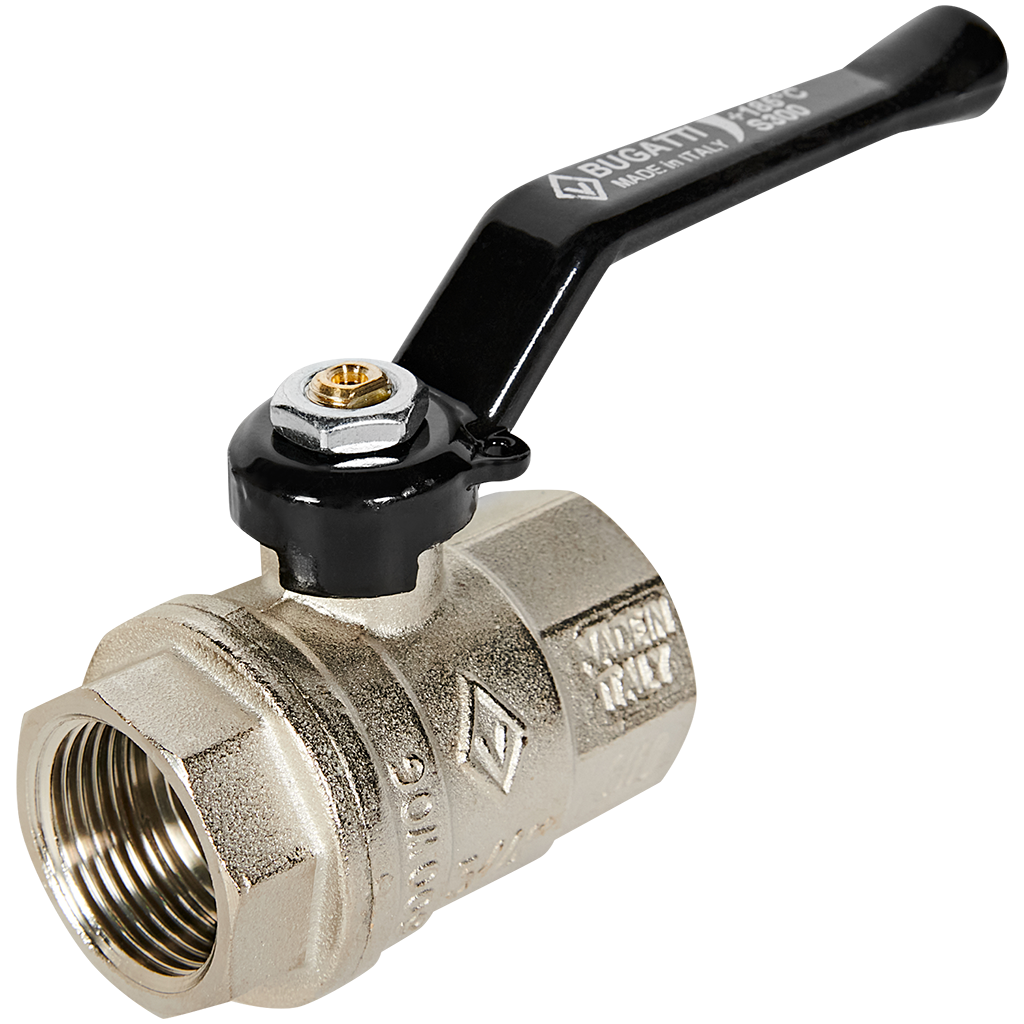 Кран шаровой BUGATTI Oregon (ручка-рычаг алюминий) внут-внут резьба 3/4