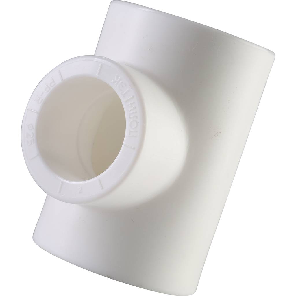 Тройник переходной Политэк 32х25х32 для полипропиленовых труб под сварку (цвет белый)