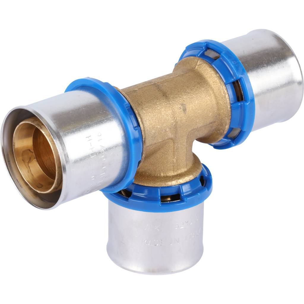 Тройник равнопроходный APE 32х32х32 для металлопластиковых труб прессовой, ARL2200444