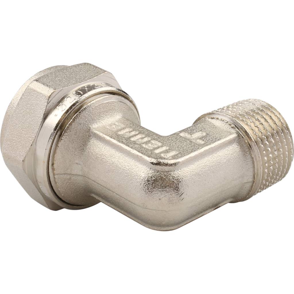 Угольник TIEMME с наружной резьбой (20х2.0х1/2) для металлопластиковых труб винтовой, 1600042