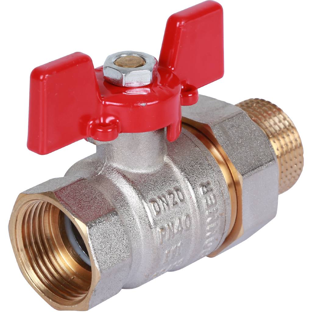 Кран шаровой ROMMER с американкой 3/4 ВН/НР, ручка бабочка, RBV-0005-0510220