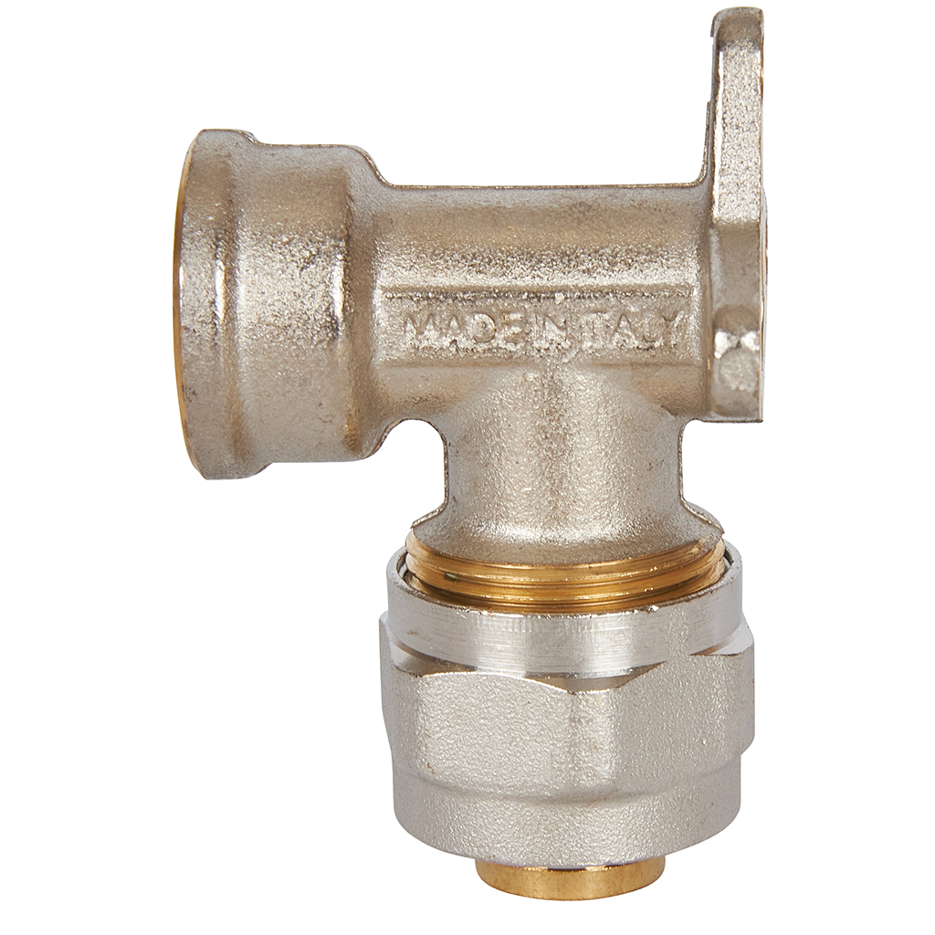 Угольник STOUT настенный с креплением 1/2 х20 для металлопластиковых труб винтовой, SFS-0008-001220