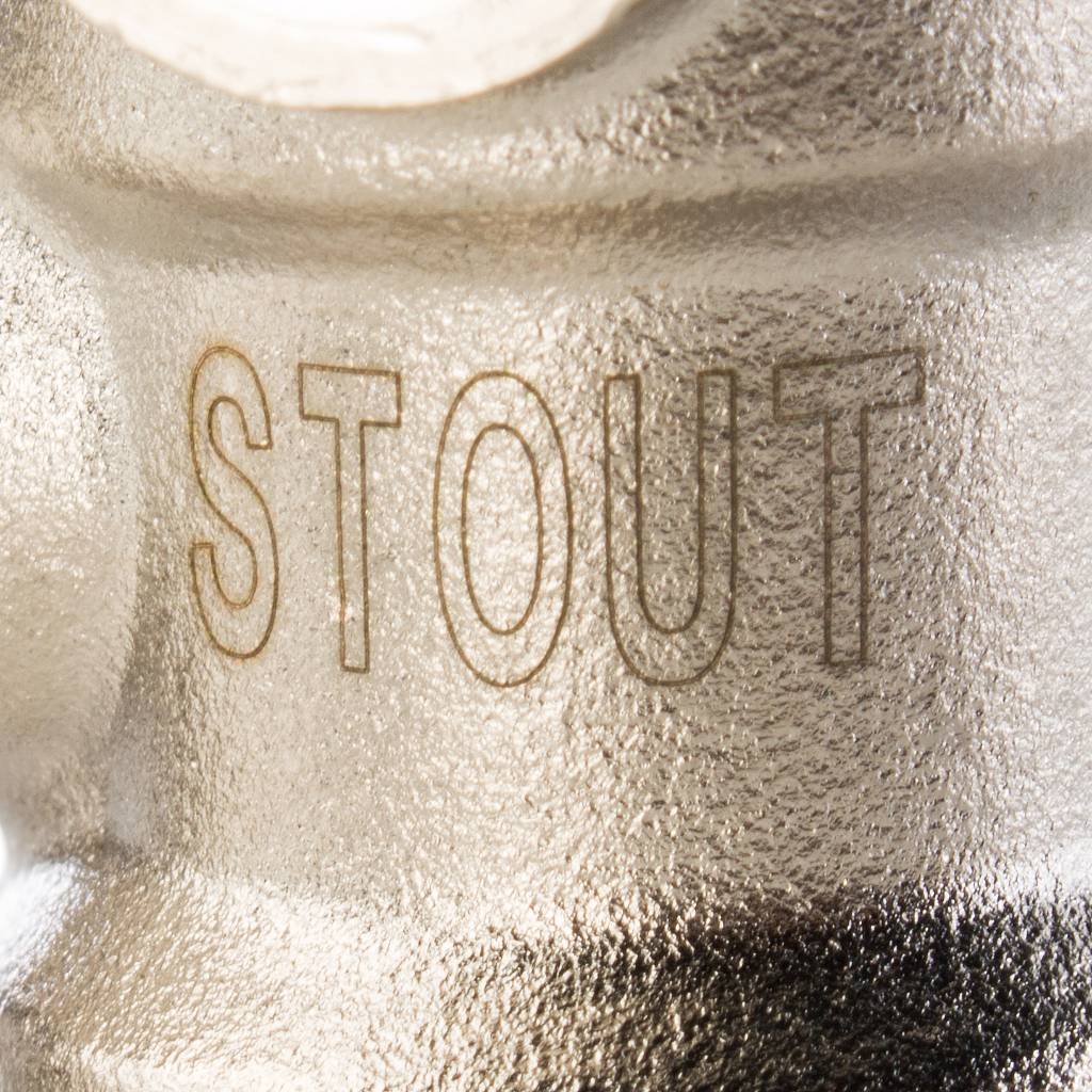 Узел нижнего подключения радиатора STOUT для однотрубной системы, прямой 3/4, SVH-0001-000020
