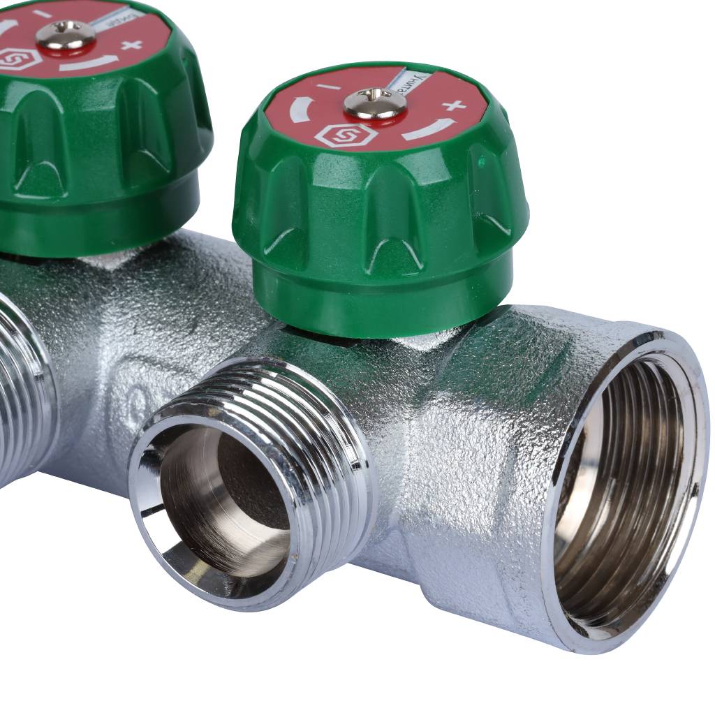 Коллектор регулирующий STOUT 1 , 3 отвода 3/4  ЕК