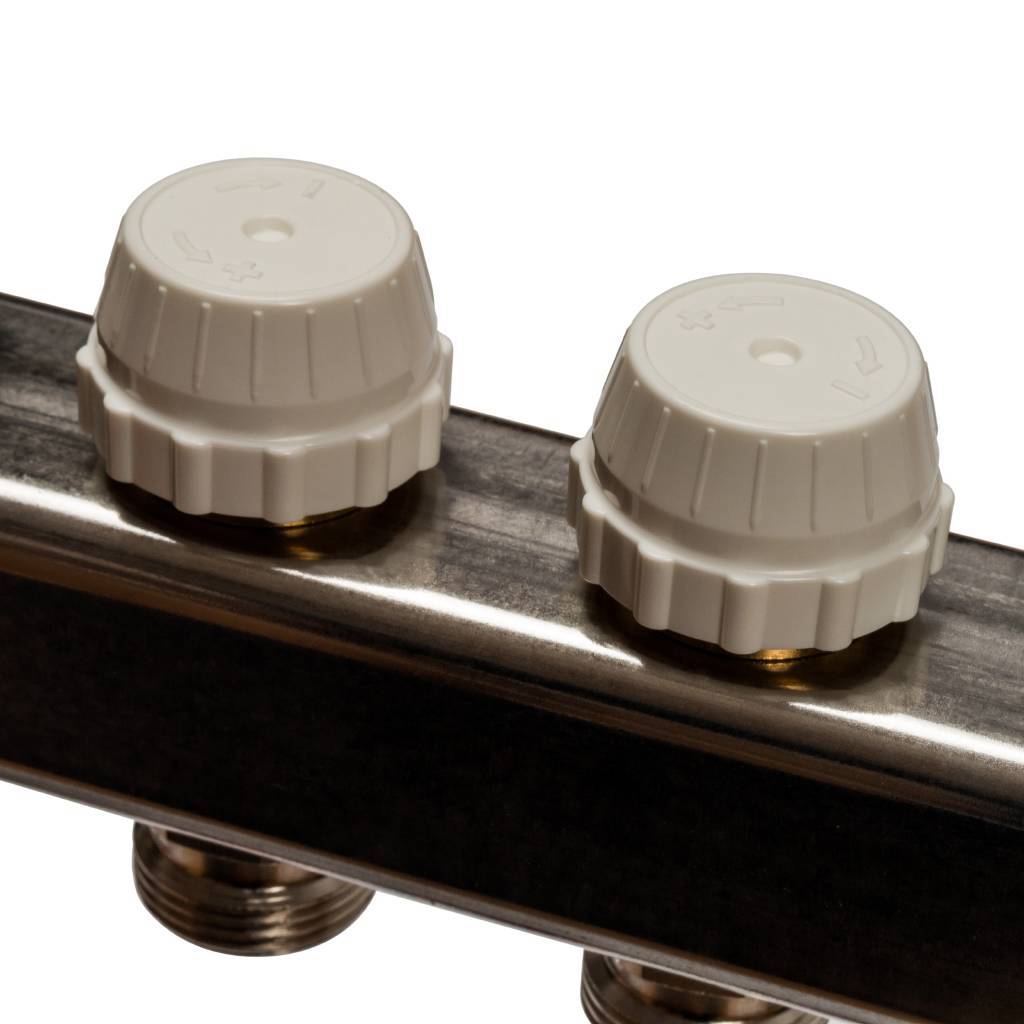 Коллектор из нержавеющей стали с расходомерами, с клапаном вып. воздуха и сливом STOUT 11 выходов, SMS-0927-000011