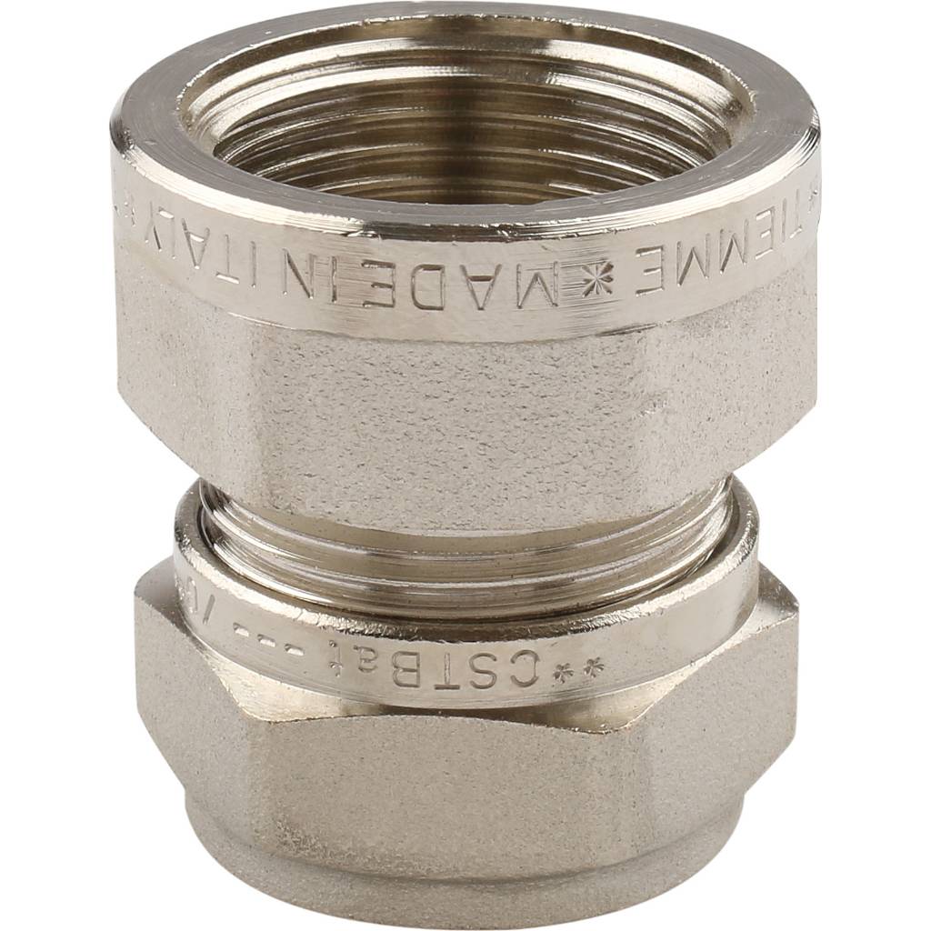 Муфта TIEMME с внутренней резьбой (20х2.0х3/4) для металлопластиковых труб винтовой, 1600011