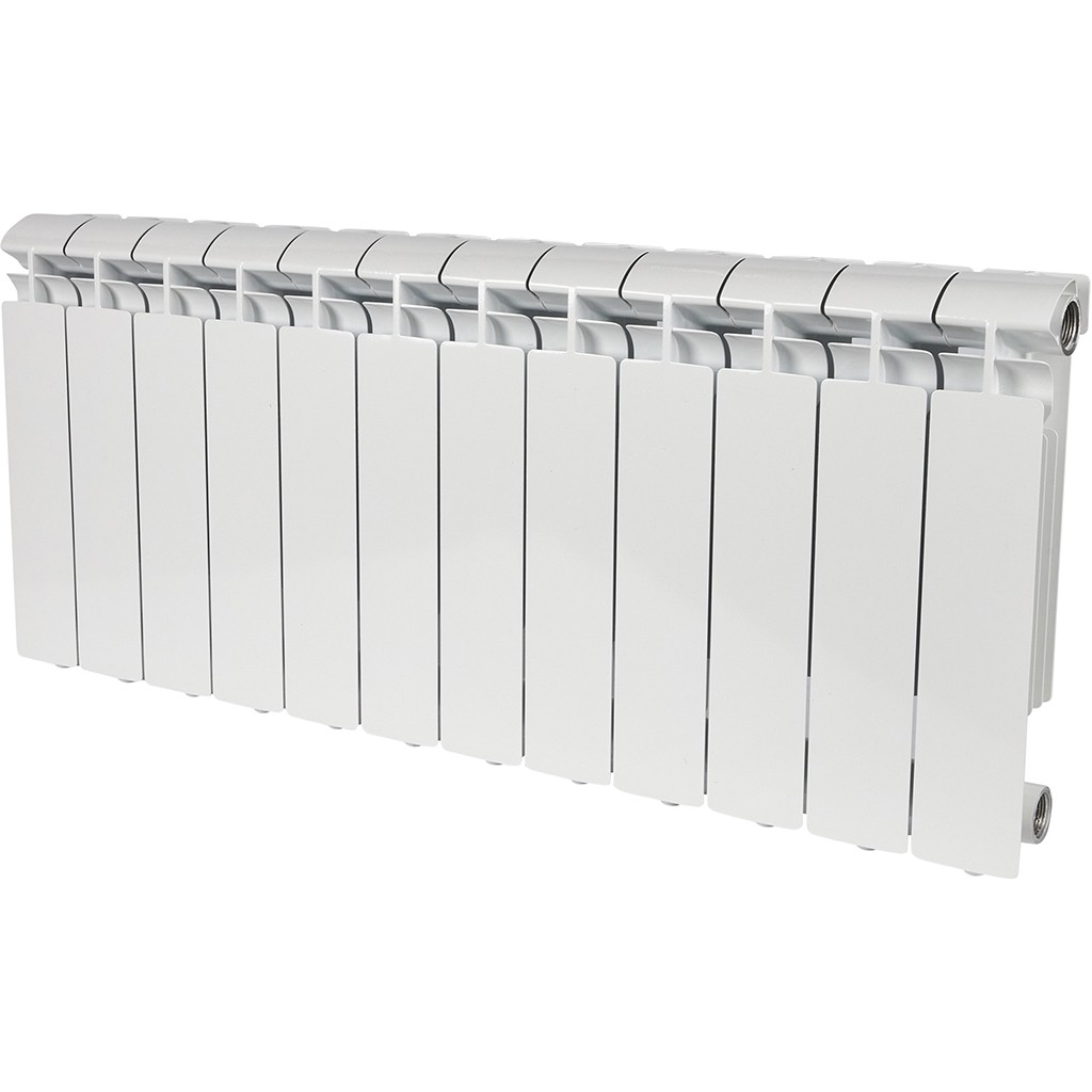 Радиатор алюминиевый STOUT ALPHA 350 12 секций боковое подключение (белый RAL 9016), SRA-2310-035012