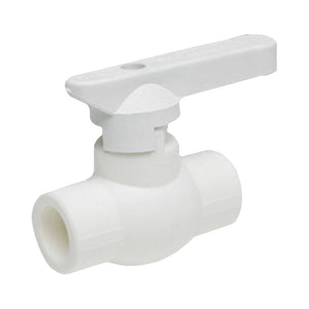 Мини-кран шаровой Kalde с белой ручкой для полипропиленовых труб d=25, 3242-vlm-250000