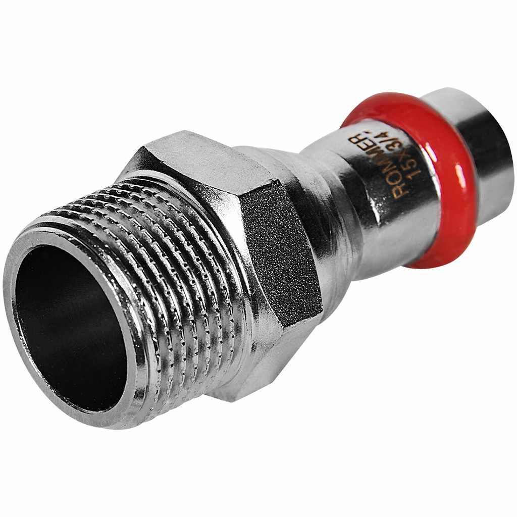 Переходник ROMMER ВПр-НР, 15х3/4, из нержавеющей стали прессовой, RSS-1021-001534