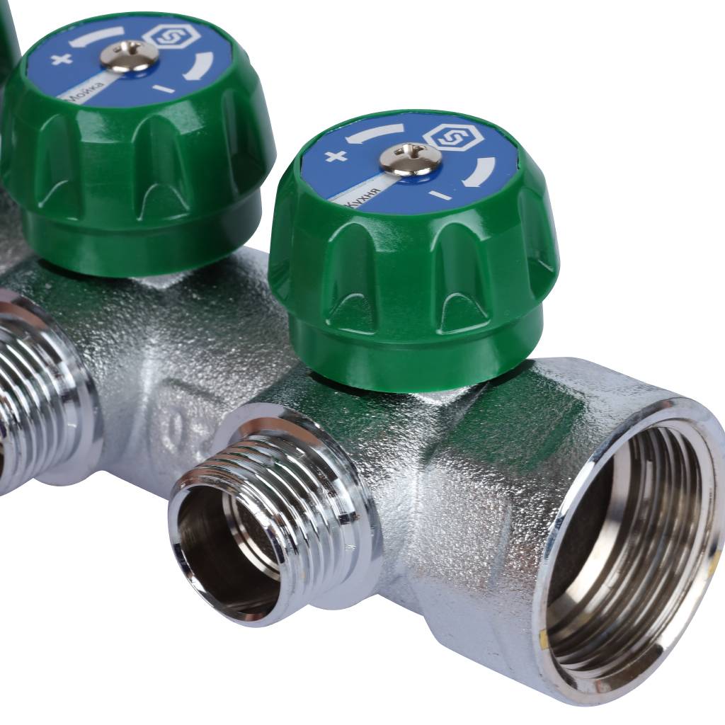 SMB-6850-011204 STOUT Коллектор регулирующий 1 , 4 отвода 1/2 под компрессионный фитинг для полимерных труб