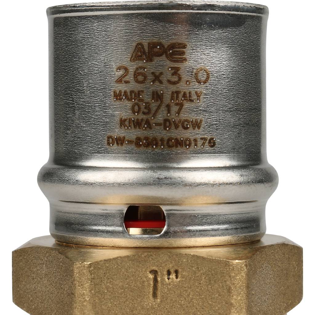 Переходник STOUT с наружной резьбой 1 х26 для металлопластиковых труб прессовой, SFP-0001-000126