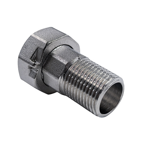 Штуцер для присоединения счетчика воды, латунь, наружная резьба 1/2 L 40, еврослот, никель, RTP