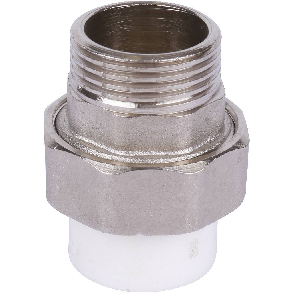 Муфта разъемная Kalde 20х3/4 с наружной резьбой серии ЕСО для полипропиленовых труб под сварку (цвет белый), 3272-tum-200c00