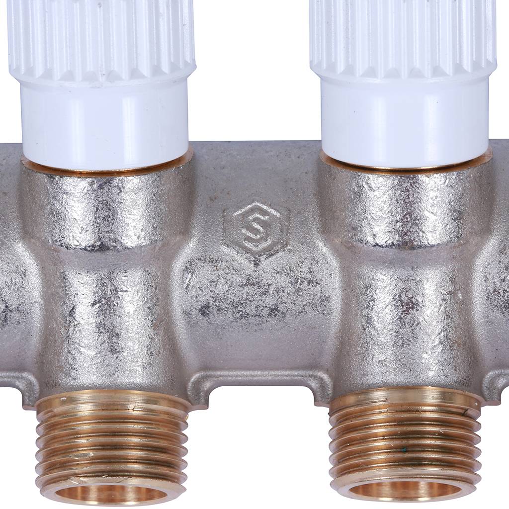 Коллектор распределительный STOUT 1, 4 отвода 1/2  плоское уплотнение