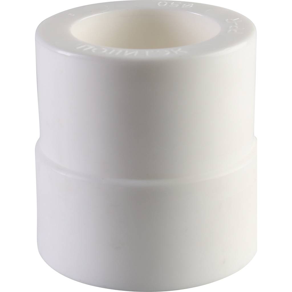 Муфта переходная внутр./наруж. Политэк 50х40 для полипропиленовых труб под сварку (цвет белый), 9200005040